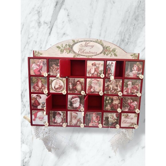 Vintage-Inspired Wooden Merry Christmas Advent Calendar By Primitives By Kathy W - Picture 2 of 8